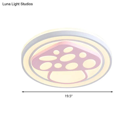 Lámpara de techo LED DecorBites™ para niñas, color rosa, con diseño de dibujos animados y acabado acrílico.