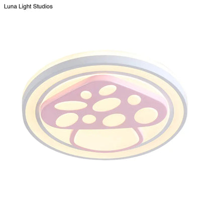 Lámpara de techo LED DecorBites™ para niñas, color rosa, con diseño de dibujos animados y acabado acrílico.