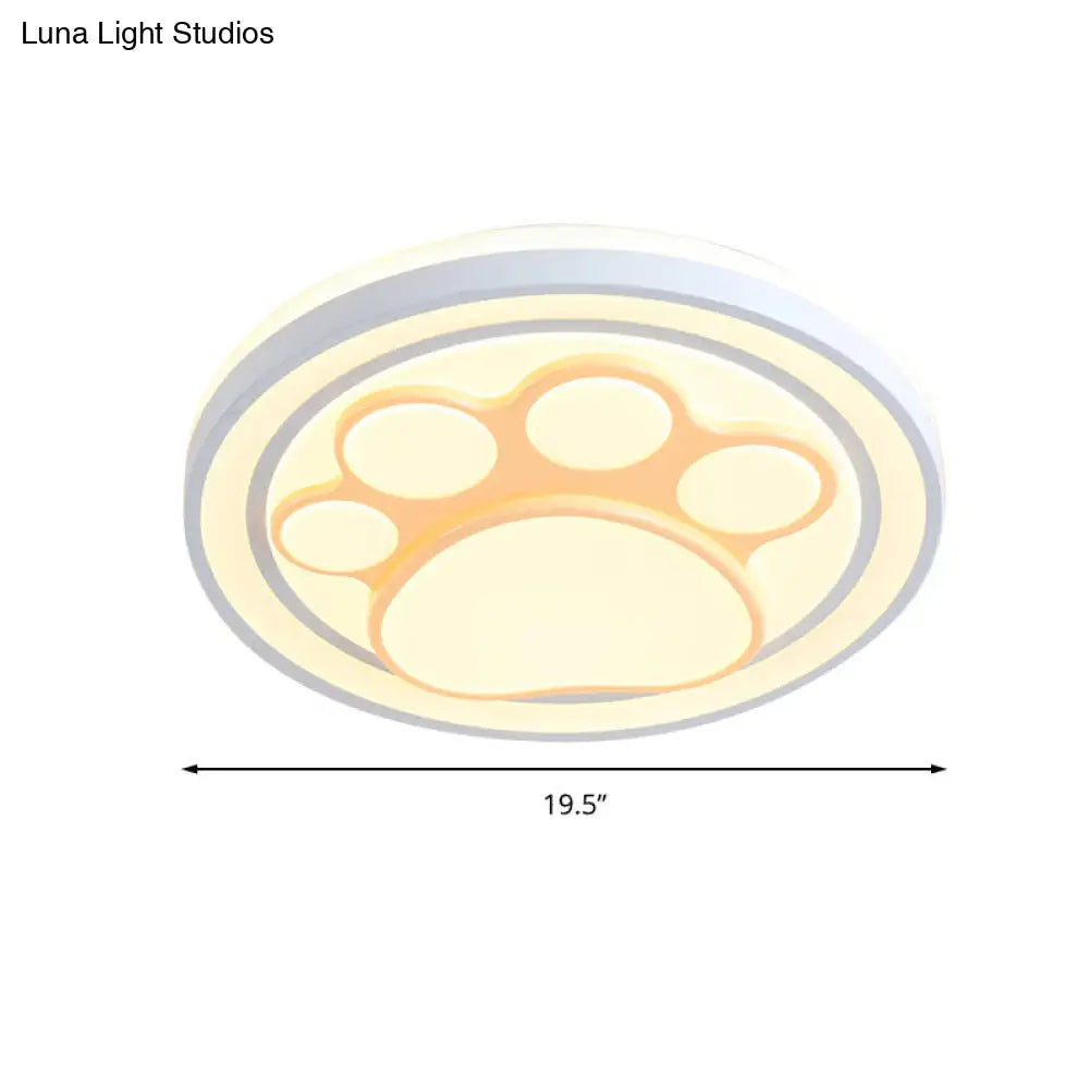 Lámpara de techo LED DecorBites™ para niñas, color rosa, con diseño de dibujos animados y acabado acrílico.