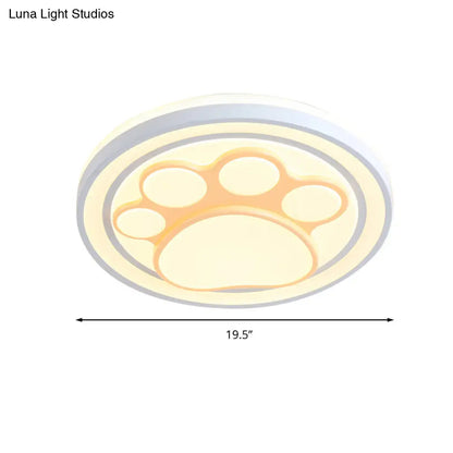 Lámpara de techo LED DecorBites™ para niñas, color rosa, con diseño de dibujos animados y acabado acrílico.