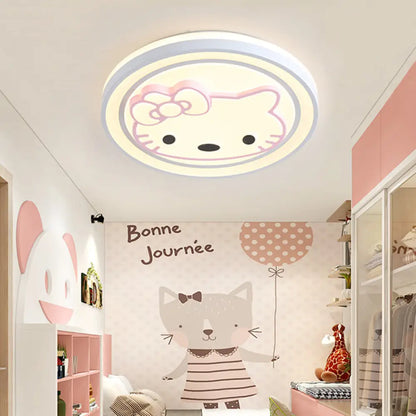 Lámpara de techo LED DecorBites™ para niñas, color rosa, con diseño de dibujos animados y acabado acrílico.