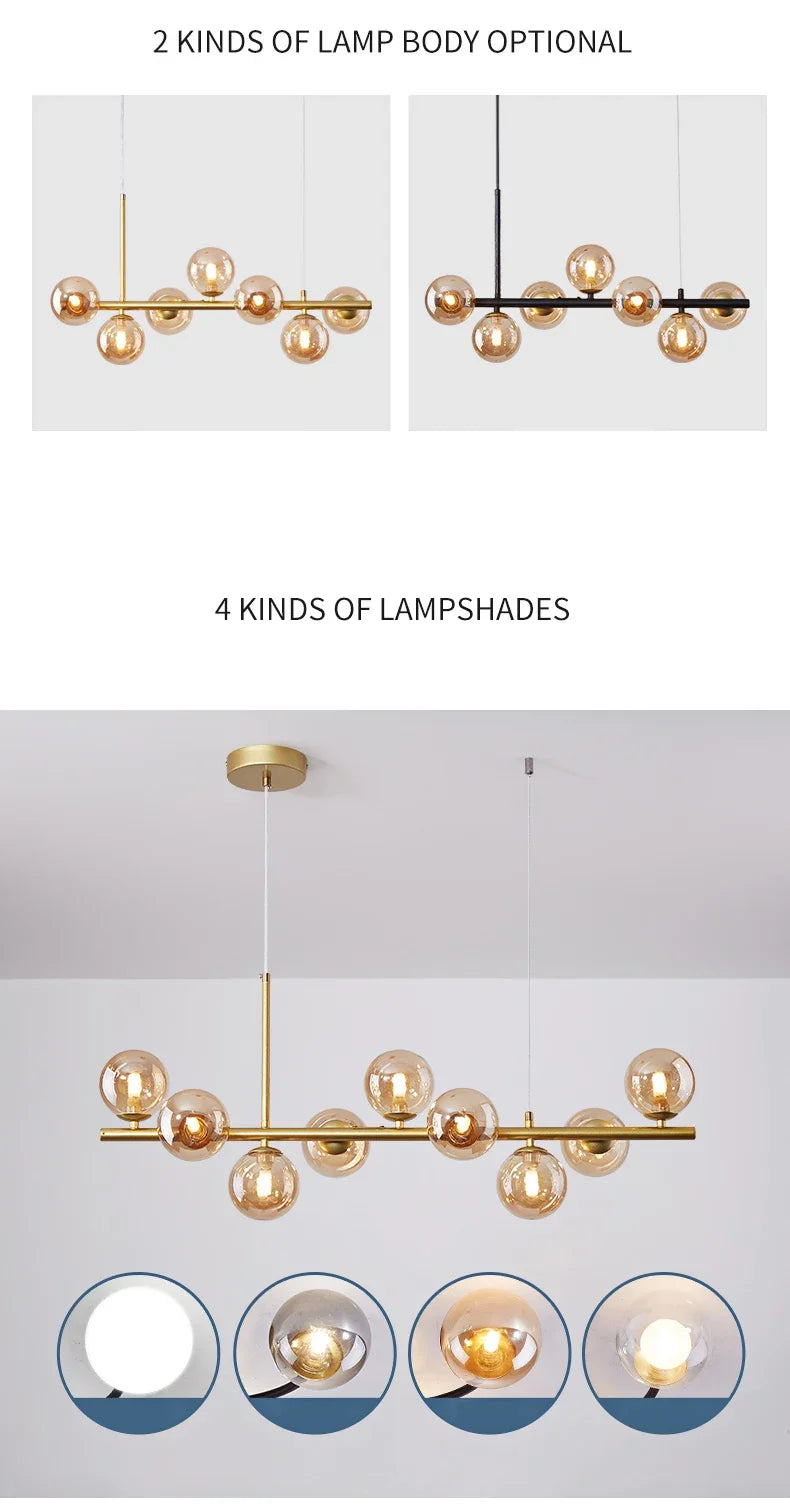 Glass Ball Chandelier: Modern Ceiling Lighting Fixture - Chandelier