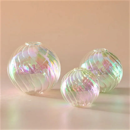 Glass Ball Vases Set for Home Decor - 3pc rainbow - Vase