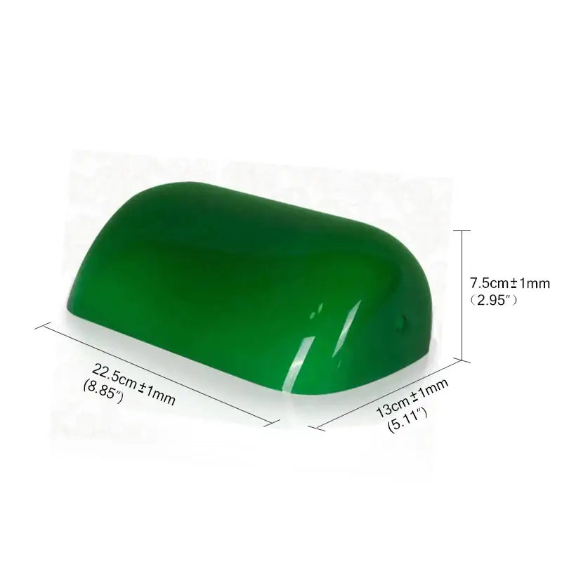 Glossy emerald green glass banker lamp shade by decorbites with smooth curved design for desk or office use
