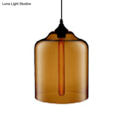 Glass Jug Suspension Light - Contemporary Red/Brown/Blue Ceiling Pendant