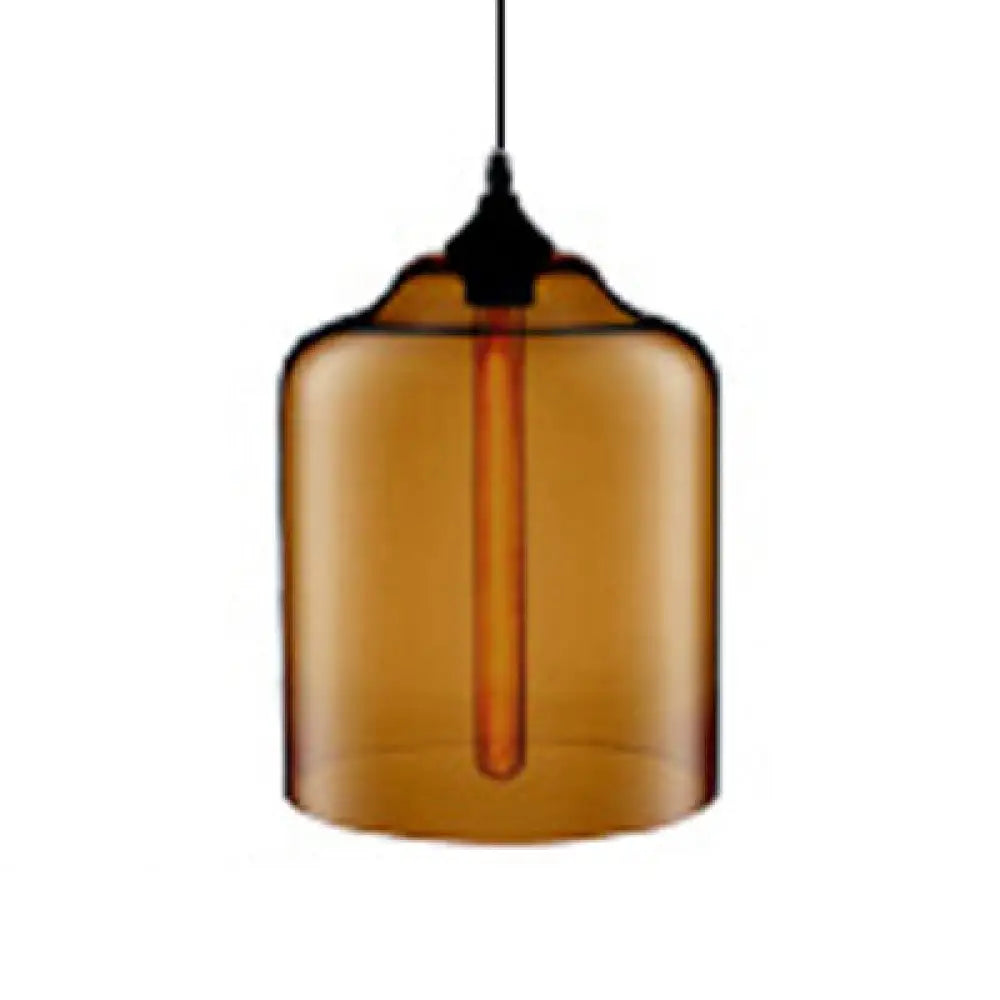 Glass Jug Suspension Light - Contemporary Red/Brown/Blue Ceiling Pendant