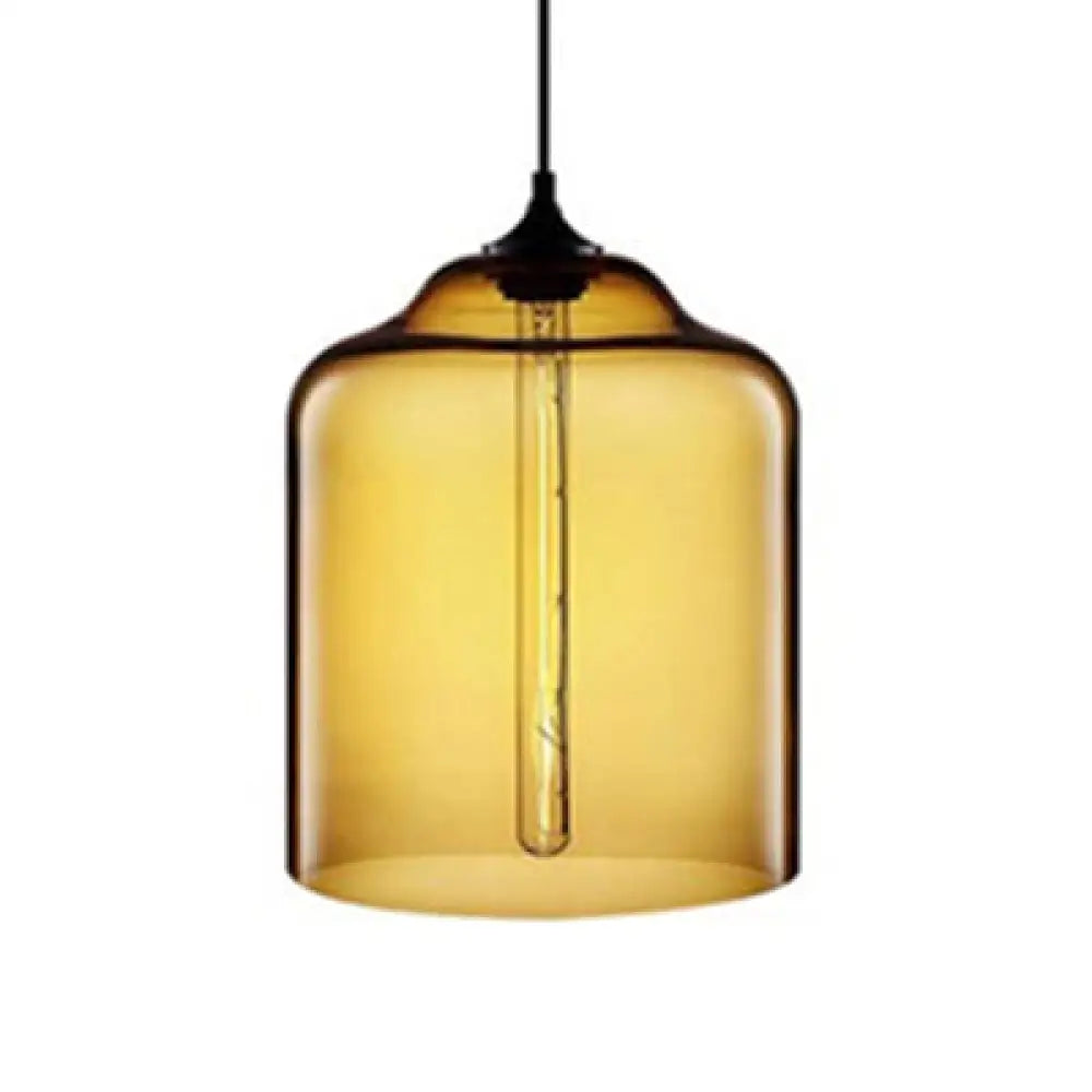 Glass Jug Suspension Light - Contemporary Red/Brown/Blue Ceiling Pendant