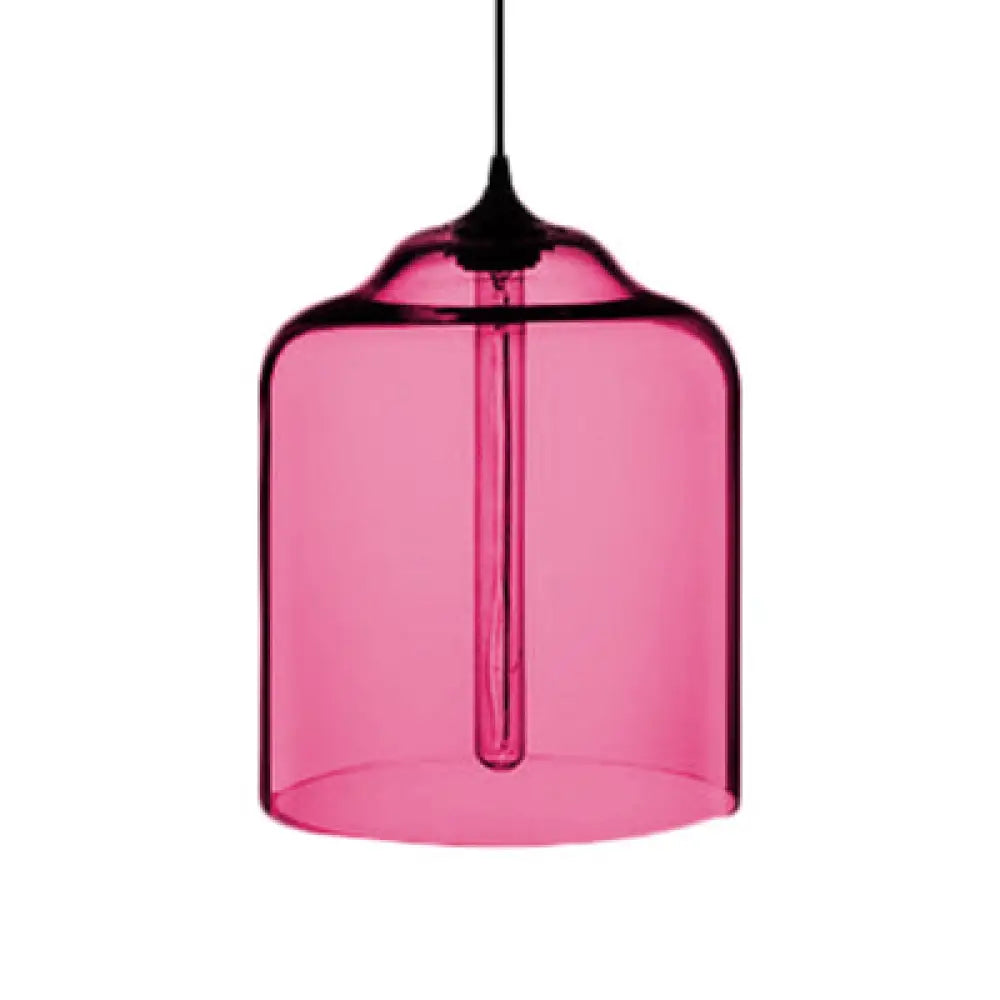 Glass Jug Suspension Light - Contemporary Red/Brown/Blue Ceiling Pendant