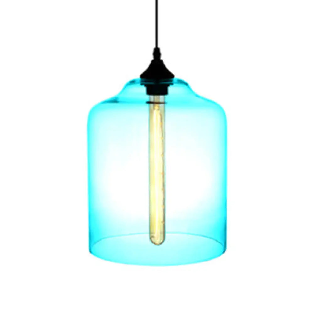 Glass Jug Suspension Light - Contemporary Red/Brown/Blue Ceiling Pendant