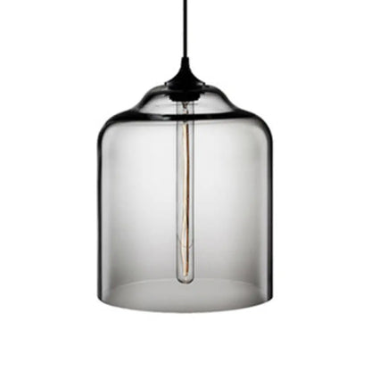 Glass Jug Suspension Light - Contemporary Red/Brown/Blue Ceiling Pendant