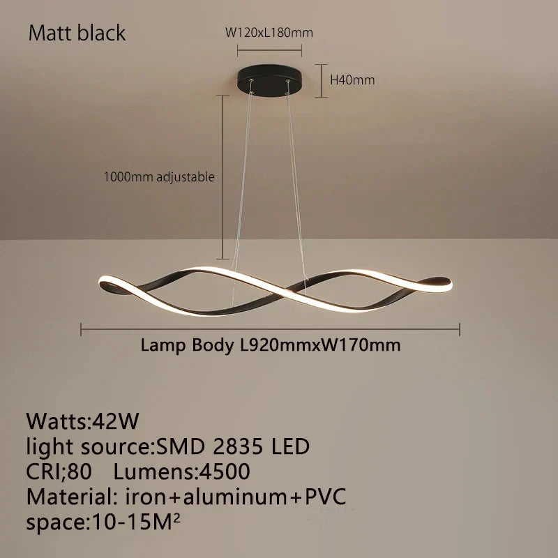 Glass Pendant Lights with LED for Modern Home Decor - B-black / Tricolor light - Chandelier
