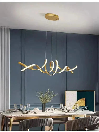 Glass Pendant Lights with LED for Modern Home Decor - C-Gold 100cm / Tricolor light - Chandelier