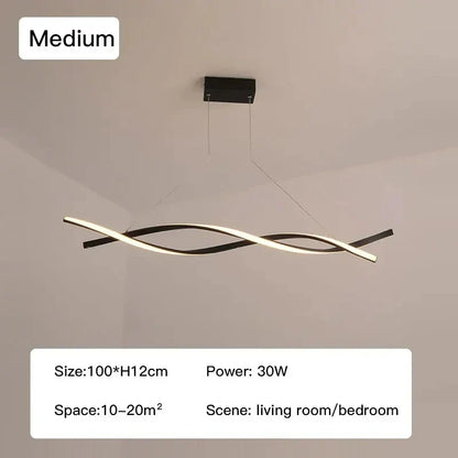 Glass Pendant Lights with LED for Modern Home Decor - F-black 100cm / cool white - Chandelier