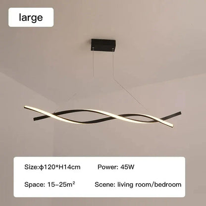 Glass Pendant Lights with LED for Modern Home Decor - F-black 120cm / cool white - Chandelier