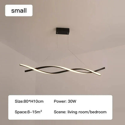 Glass Pendant Lights with LED for Modern Home Decor - F-black 80cm / Tricolor light - Chandelier