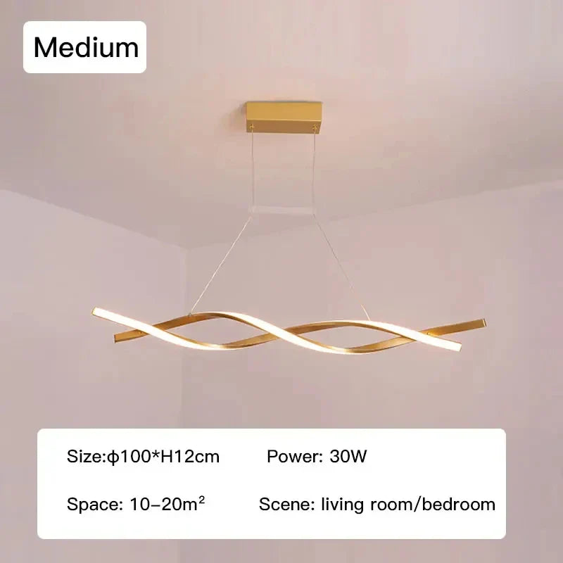 Glass Pendant Lights with LED for Modern Home Decor - F-gold 100cm / cool white - Chandelier