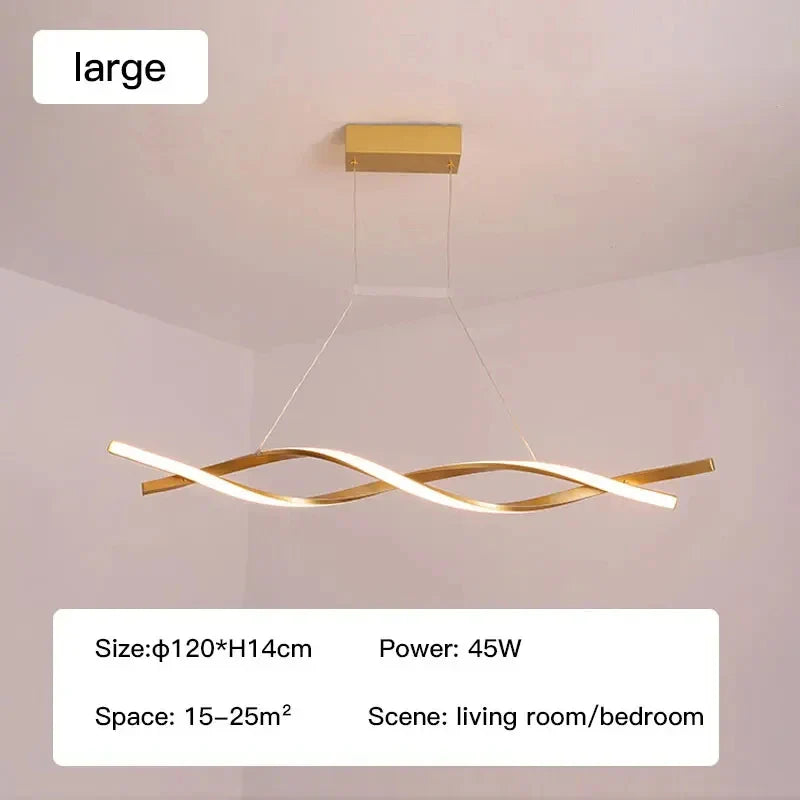 Glass Pendant Lights with LED for Modern Home Decor - F-gold 120cm / cool white - Chandelier