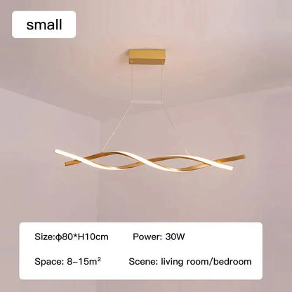 Glass Pendant Lights with LED for Modern Home Decor - F-gold 80cm / warm light - Chandelier