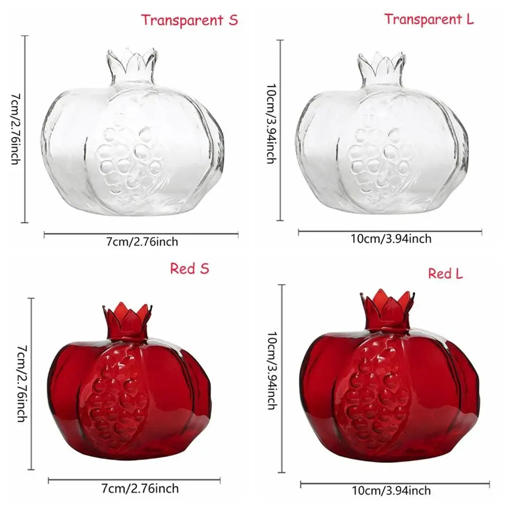 Glass Pomegranate Flower Vase Home Decor - Vase