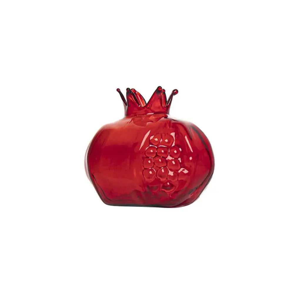 Glass Pomegranate Flower Vase Home Decor - Red-S - Vase