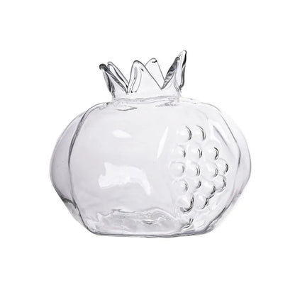 Glass Pomegranate Flower Vase Home Decor - Transparent-L - Vase