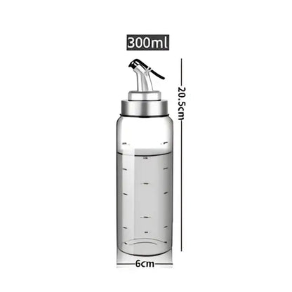 Clear plastic 300ml seasoning dispenser bottle with silver metal pump top for kitchen storage use