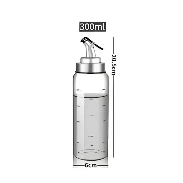 Clear plastic 300ml seasoning dispenser bottle with silver metal pump top for kitchen storage use
