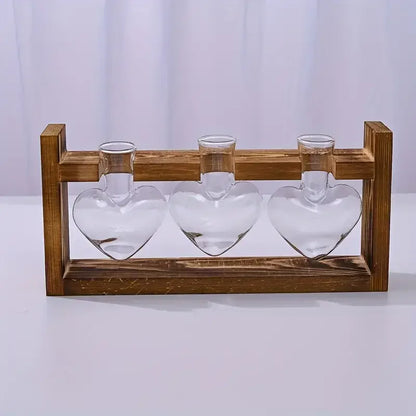 Glass Vase Terrarium with Wooden Frame - L / CHINA - Vase