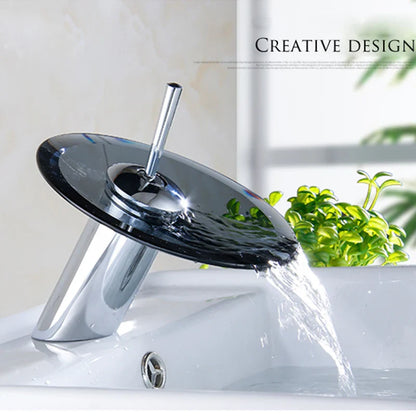 Glass Waterfall Basin Sink Faucet