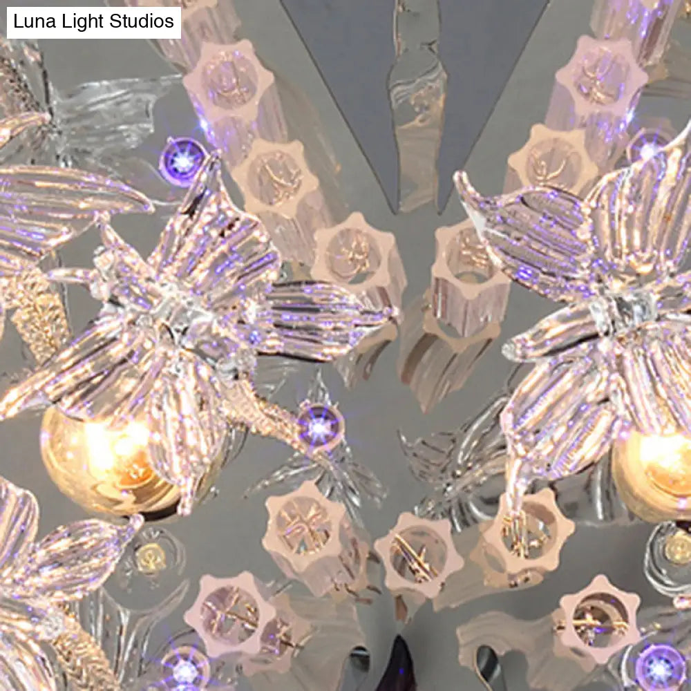 DecorBites™ DecorBites™ Glittering Butterfly Ceiling Lamp with Clear Crystal Ceiling Mount Light - Perfect for Kindergarten