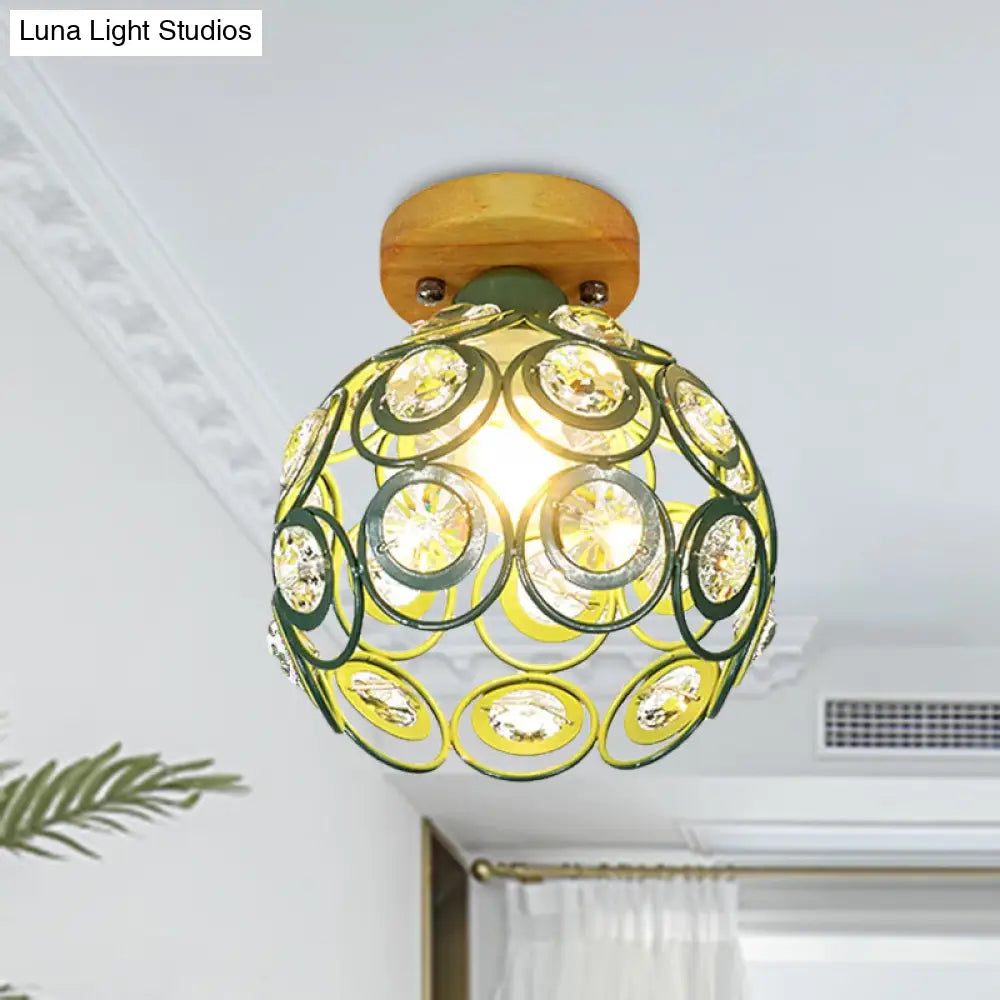 DecorBites™ DecorBites™ Global Metal Lampshade Nordic Flush Mount Lighting in Pink/Green/Gray for Foyer