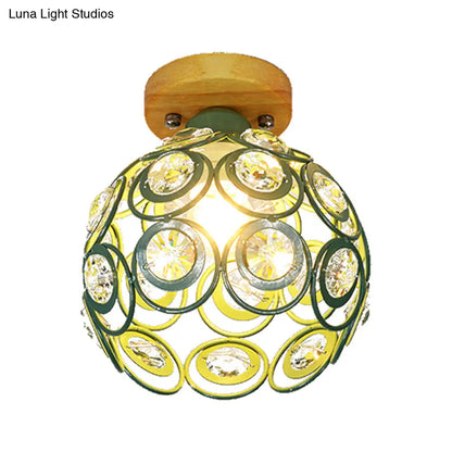 DecorBites™ DecorBites™ Global Metal Lampshade Nordic Flush Mount Lighting in Pink/Green/Gray for Foyer