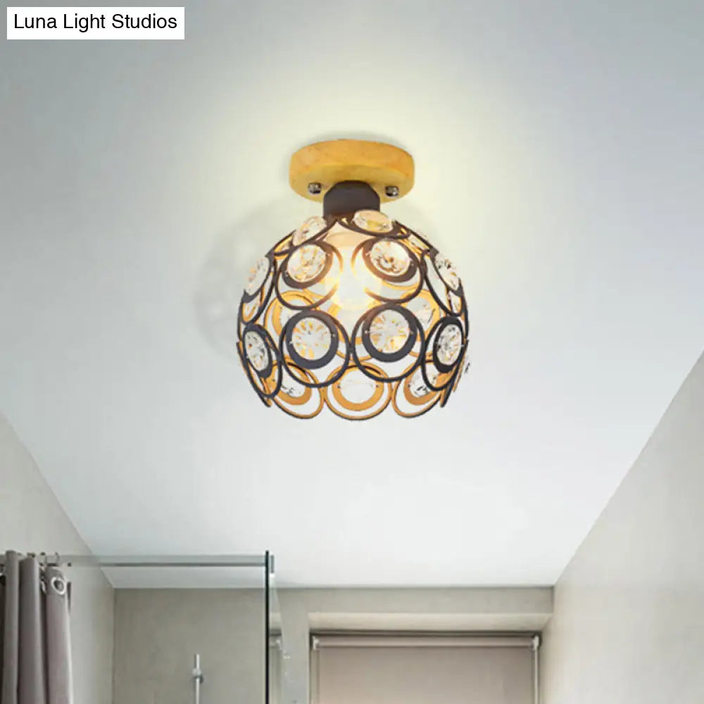 DecorBites™ DecorBites™ Global Metal Lampshade Nordic Flush Mount Lighting in Pink/Green/Gray for Foyer