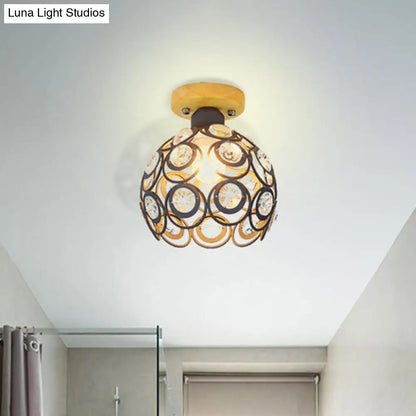 DecorBites™ DecorBites™ Global Metal Lampshade Nordic Flush Mount Lighting in Pink/Green/Gray for Foyer