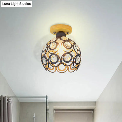 DecorBites™ DecorBites™ Global Metal Lampshade Nordic Flush Mount Lighting in Pink/Green/Gray for Foyer