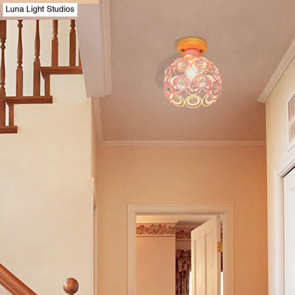 DecorBites™ DecorBites™ Global Metal Lampshade Nordic Flush Mount Lighting in Pink/Green/Gray for Foyer