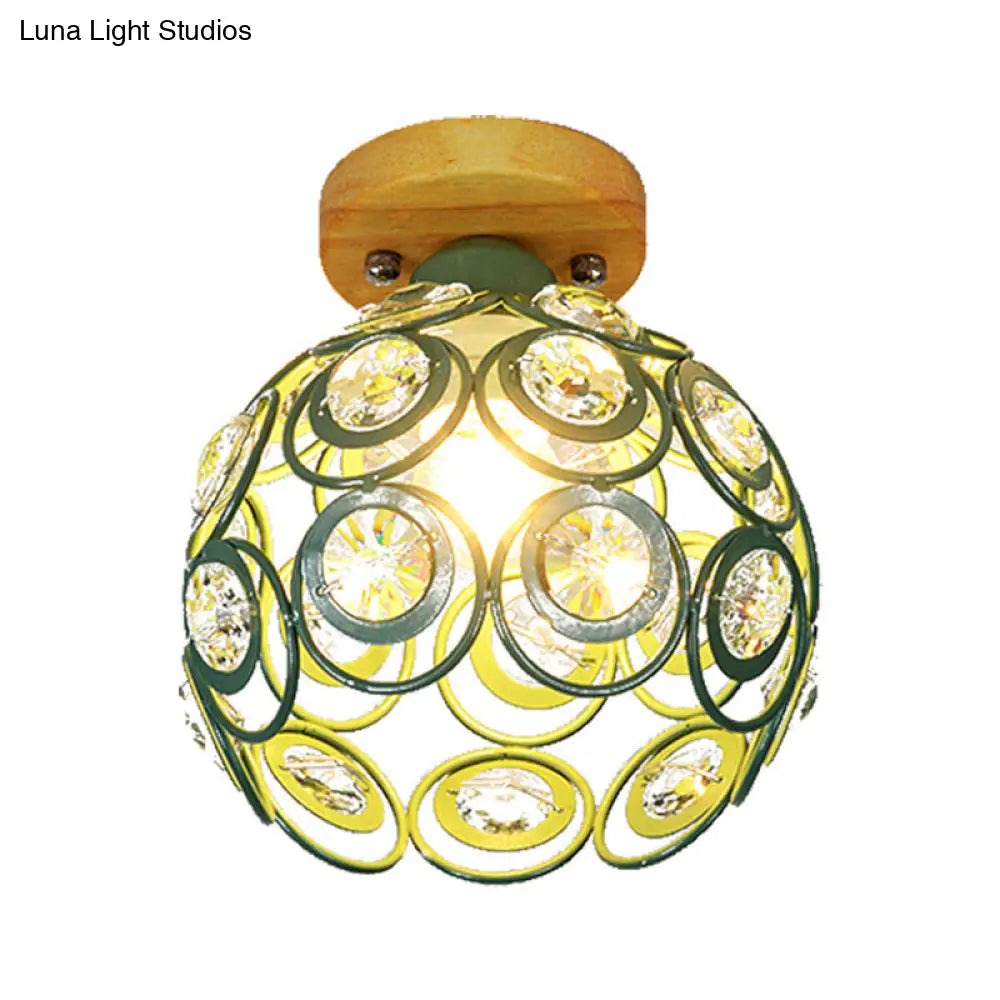 DecorBites™ DecorBites™ Global Metal Lampshade Nordic Flush Mount Lighting in Pink/Green/Gray for Foyer