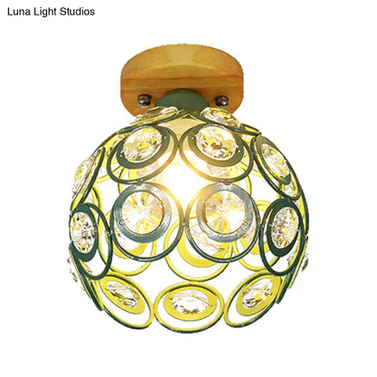 DecorBites™ DecorBites™ Global Metal Lampshade Nordic Flush Mount Lighting in Pink/Green/Gray for Foyer