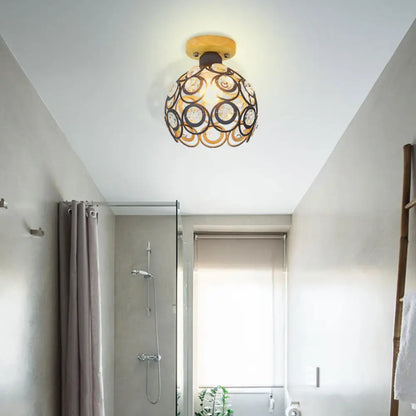 DecorBites™ DecorBites™ Global Metal Lampshade Nordic Flush Mount Lighting in Pink/Green/Gray for Foyer