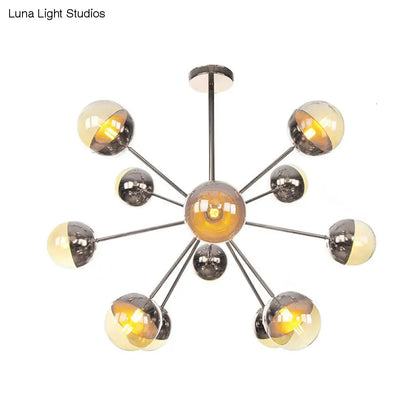 Lámpara de techo semiempotrada DecorBites™ Globe para comedor, con cristal blanco/transparente/gris ahumado - 9/12/15 luces - Diseño contemporáneo en cobre/cromo/oro