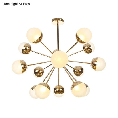 Lámpara de techo semiempotrada DecorBites™ Globe para comedor, con cristal blanco/transparente/gris ahumado - 9/12/15 luces - Diseño contemporáneo en cobre/cromo/oro