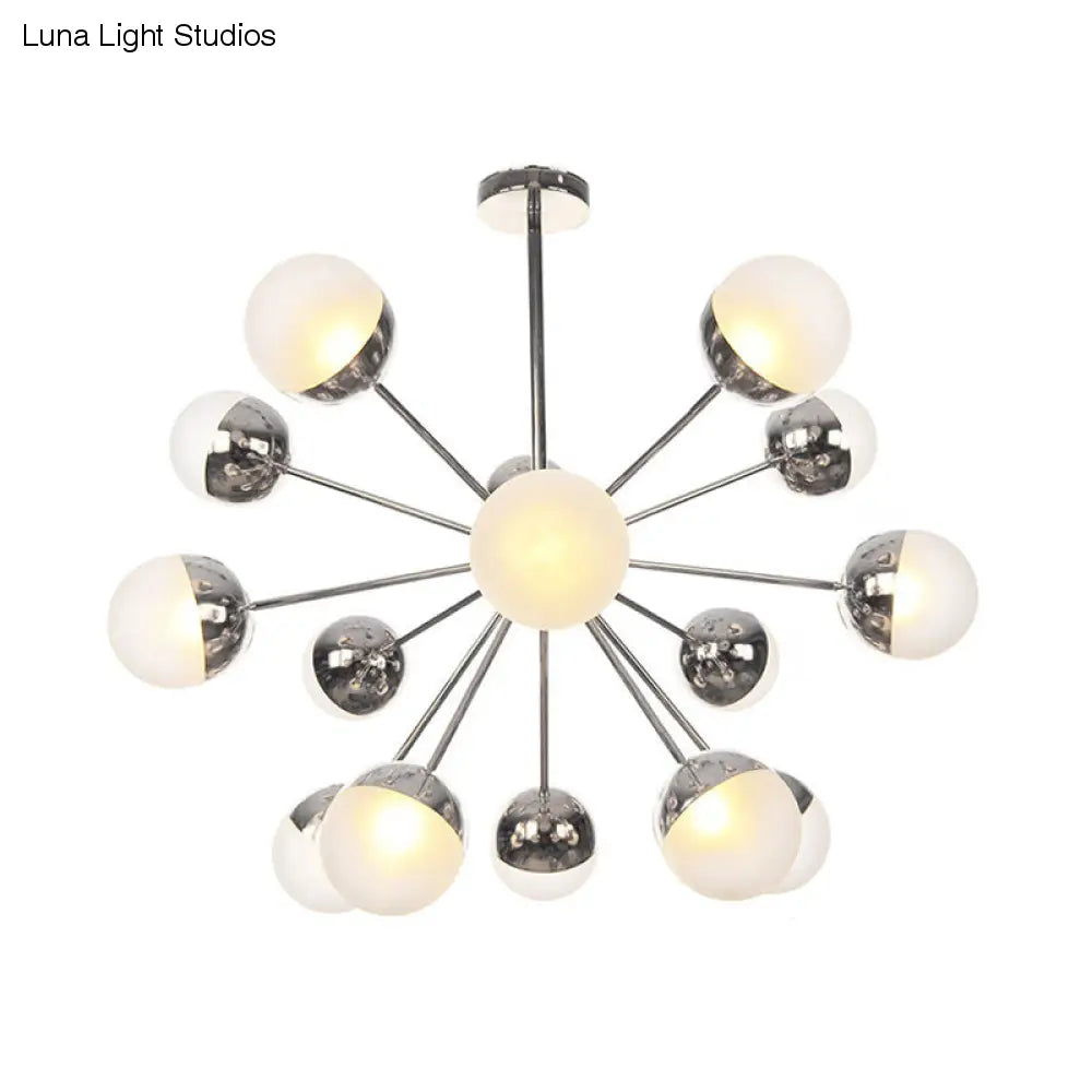 Lámpara de techo semiempotrada DecorBites™ Globe para comedor, con cristal blanco/transparente/gris ahumado - 9/12/15 luces - Diseño contemporáneo en cobre/cromo/oro