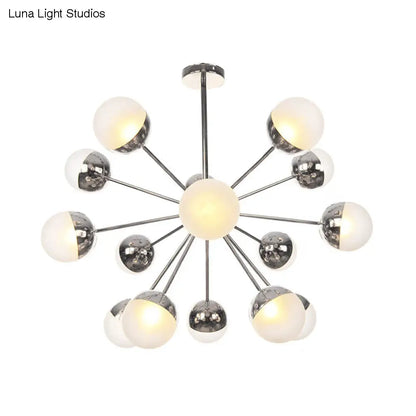 Lámpara de techo semiempotrada DecorBites™ Globe para comedor, con cristal blanco/transparente/gris ahumado - 9/12/15 luces - Diseño contemporáneo en cobre/cromo/oro