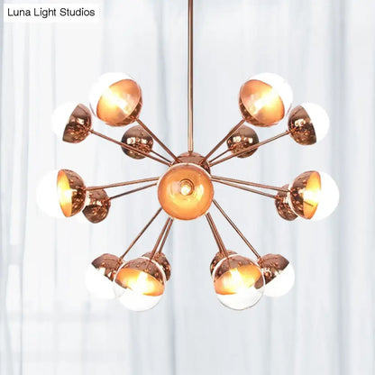 Lámpara de techo semiempotrada DecorBites™ Globe para comedor, con cristal blanco/transparente/gris ahumado - 9/12/15 luces - Diseño contemporáneo en cobre/cromo/oro