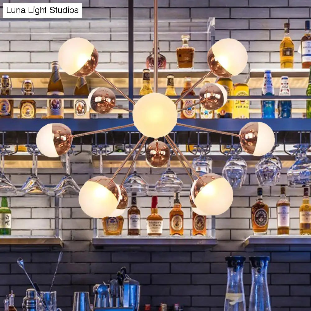 Lámpara de techo semiempotrada DecorBites™ Globe para comedor, con cristal blanco/transparente/gris ahumado - 9/12/15 luces - Diseño contemporáneo en cobre/cromo/oro