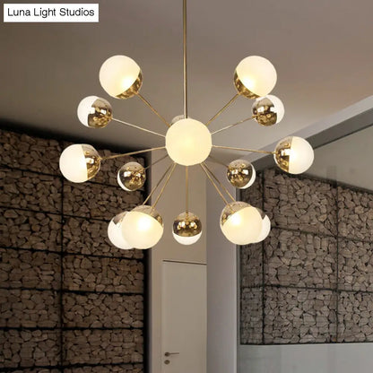 Lámpara de techo semiempotrada DecorBites™ Globe para comedor, con cristal blanco/transparente/gris ahumado - 9/12/15 luces - Diseño contemporáneo en cobre/cromo/oro