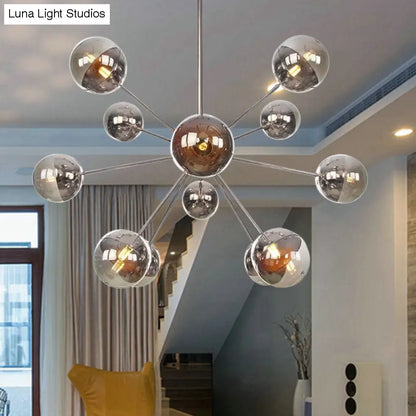 Lámpara de techo semiempotrada DecorBites™ Globe para comedor, con cristal blanco/transparente/gris ahumado - 9/12/15 luces - Diseño contemporáneo en cobre/cromo/oro