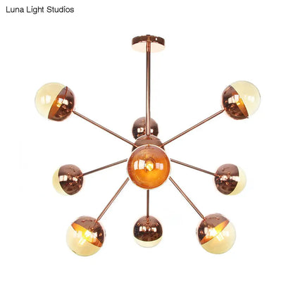 Lámpara de techo semiempotrada DecorBites™ Globe para comedor, con cristal blanco/transparente/gris ahumado - 9/12/15 luces - Diseño contemporáneo en cobre/cromo/oro