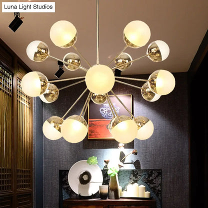 Lámpara de techo semiempotrada DecorBites™ Globe para comedor, con cristal blanco/transparente/gris ahumado - 9/12/15 luces - Diseño contemporáneo en cobre/cromo/oro