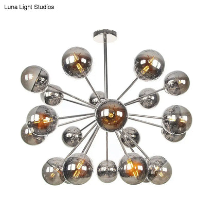 Lámpara de techo semiempotrada DecorBites™ Globe para comedor, con cristal blanco/transparente/gris ahumado - 9/12/15 luces - Diseño contemporáneo en cobre/cromo/oro